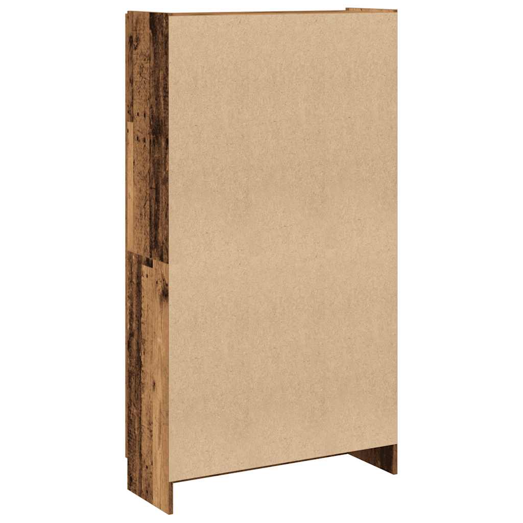 Hoge kast 82,5x30,5x150 cm bewerkt hout oud houtkleurig is nu te koop bij PeponiXL, paradijselijk wonen!