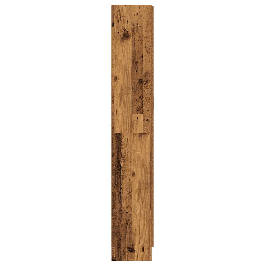 Hoge kast 82,5x30,5x185 cm bewerkt hout oud houtkleurig is nu te koop bij PeponiXL, paradijselijk wonen!