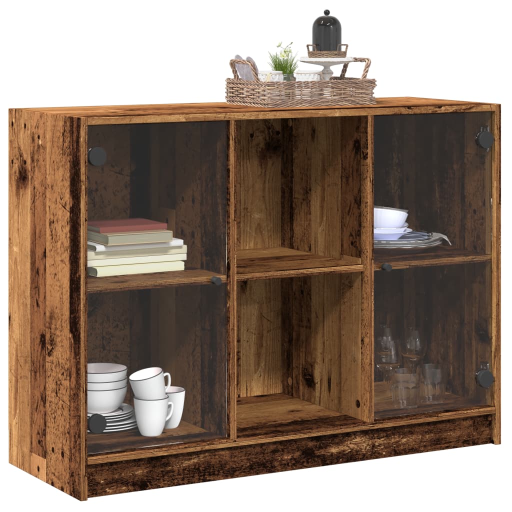 Dressoir 102x37x75,5 cm bewerkt hout oud houtkleurig is nu te koop bij PeponiXL, paradijselijk wonen!
