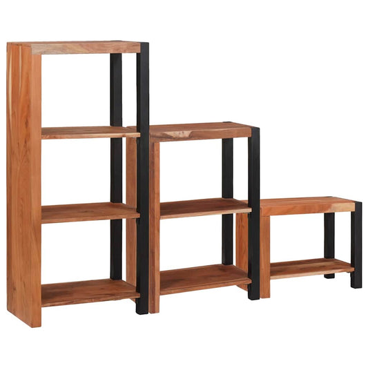 Boekenkast 3 pcs Bruin 50 x 30 x 110 cm Massief Acaciahout is nu te koop bij PeponiXL, paradijselijk wonen!