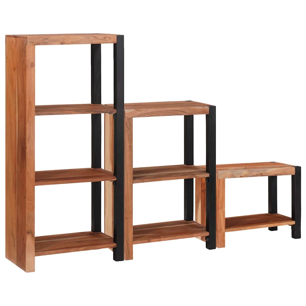 Boekenkast 3 pcs Bruin 50 x 30 x 110 cm Massief Acaciahout is nu te koop bij PeponiXL, paradijselijk wonen!