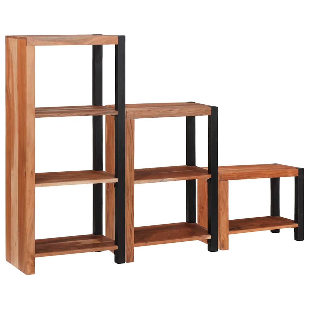 Boekenkast 3 pcs Bruin 50 x 30 x 110 cm Massief Acaciahout is nu te koop bij PeponiXL, paradijselijk wonen!