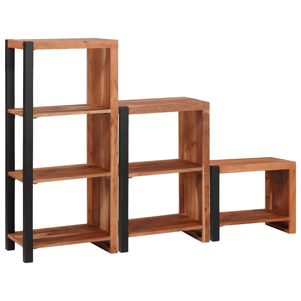 Boekenkast 3 pcs Bruin 50 x 30 x 110 cm Massief Acaciahout is nu te koop bij PeponiXL, paradijselijk wonen!