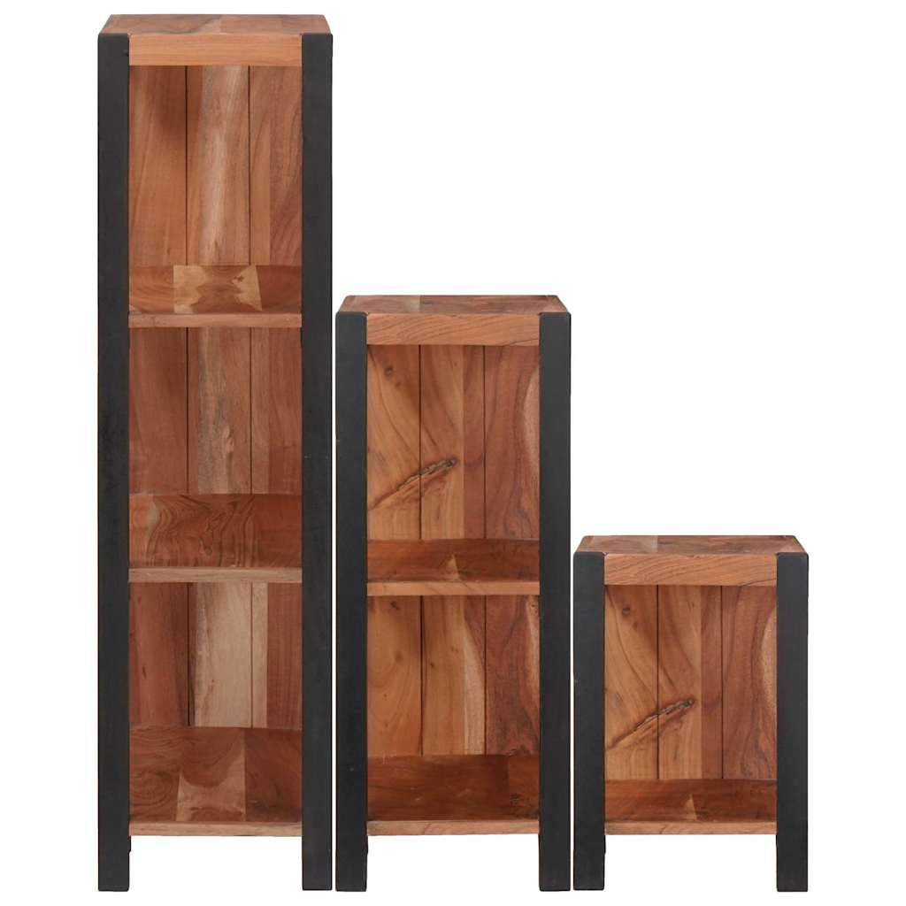 Boekenkast 3 pcs Bruin 50 x 30 x 110 cm Massief Acaciahout is nu te koop bij PeponiXL, paradijselijk wonen!