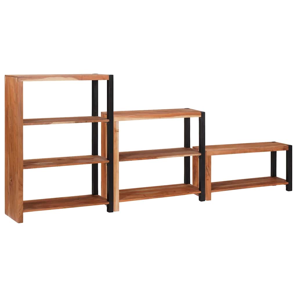Boekenkast 3 pcs Bruin 80 x 30 x 110 cm Massief Acaciahout is nu te koop bij PeponiXL, paradijselijk wonen!