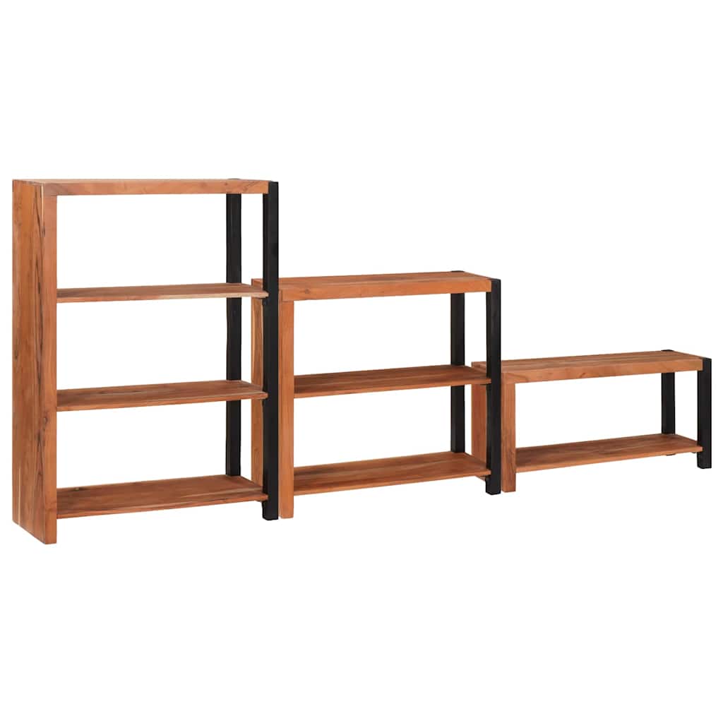 Boekenkast 3 pcs Bruin 80 x 30 x 110 cm Massief Acaciahout is nu te koop bij PeponiXL, paradijselijk wonen!