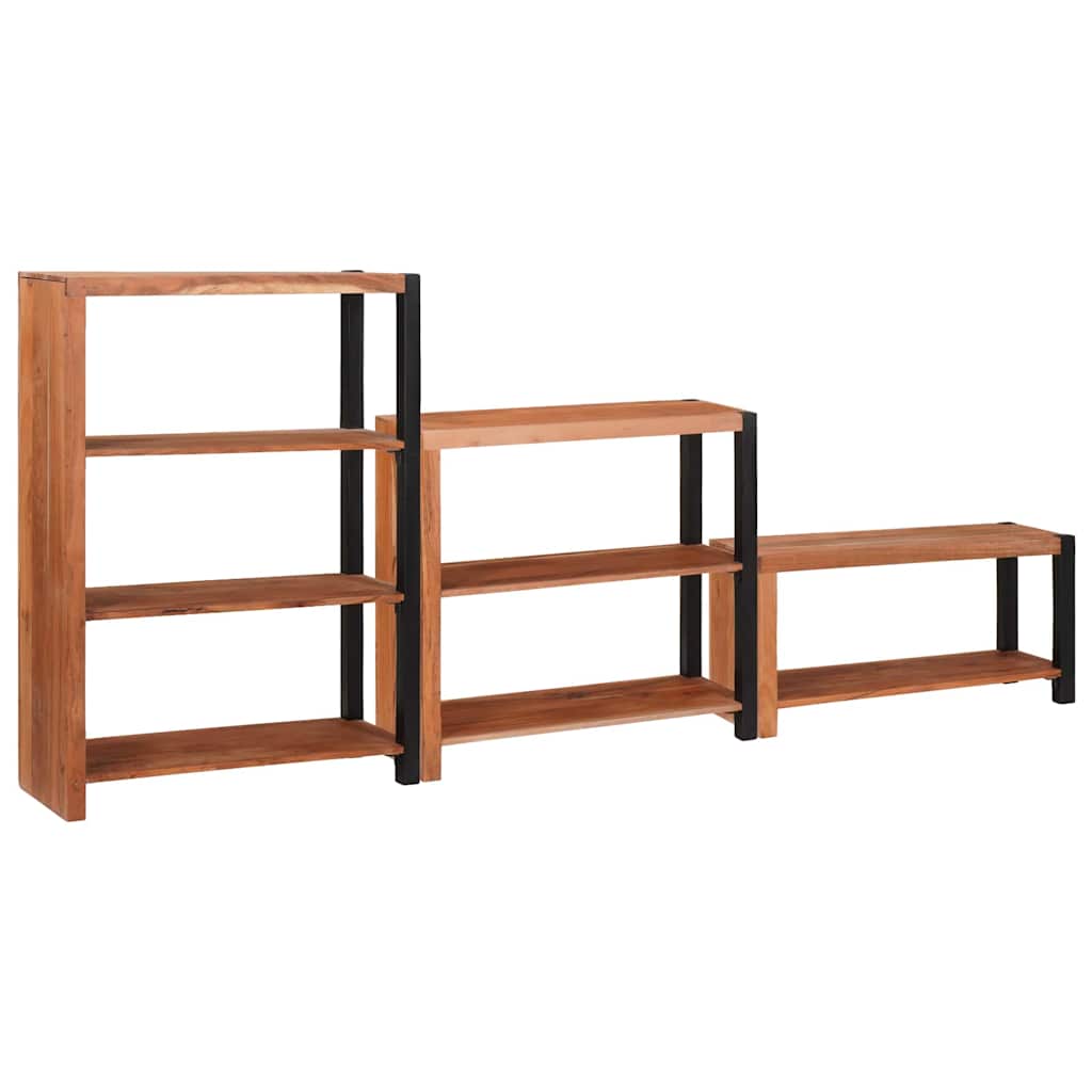 Boekenkast 3 pcs Bruin 80 x 30 x 110 cm Massief Acaciahout is nu te koop bij PeponiXL, paradijselijk wonen!
