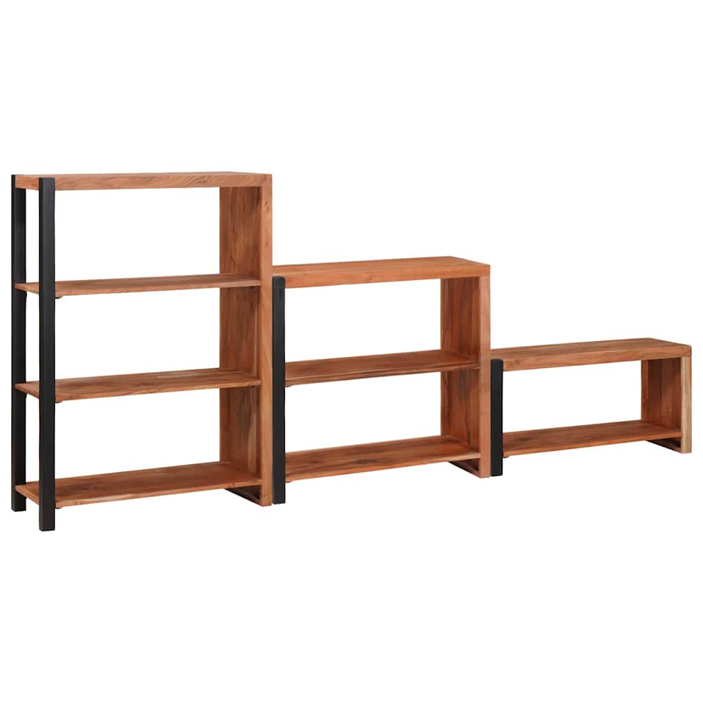 Boekenkast 3 pcs Bruin 80 x 30 x 110 cm Massief Acaciahout is nu te koop bij PeponiXL, paradijselijk wonen!
