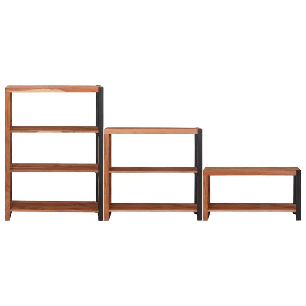 Boekenkast 3 pcs Bruin 80 x 30 x 110 cm Massief Acaciahout is nu te koop bij PeponiXL, paradijselijk wonen!