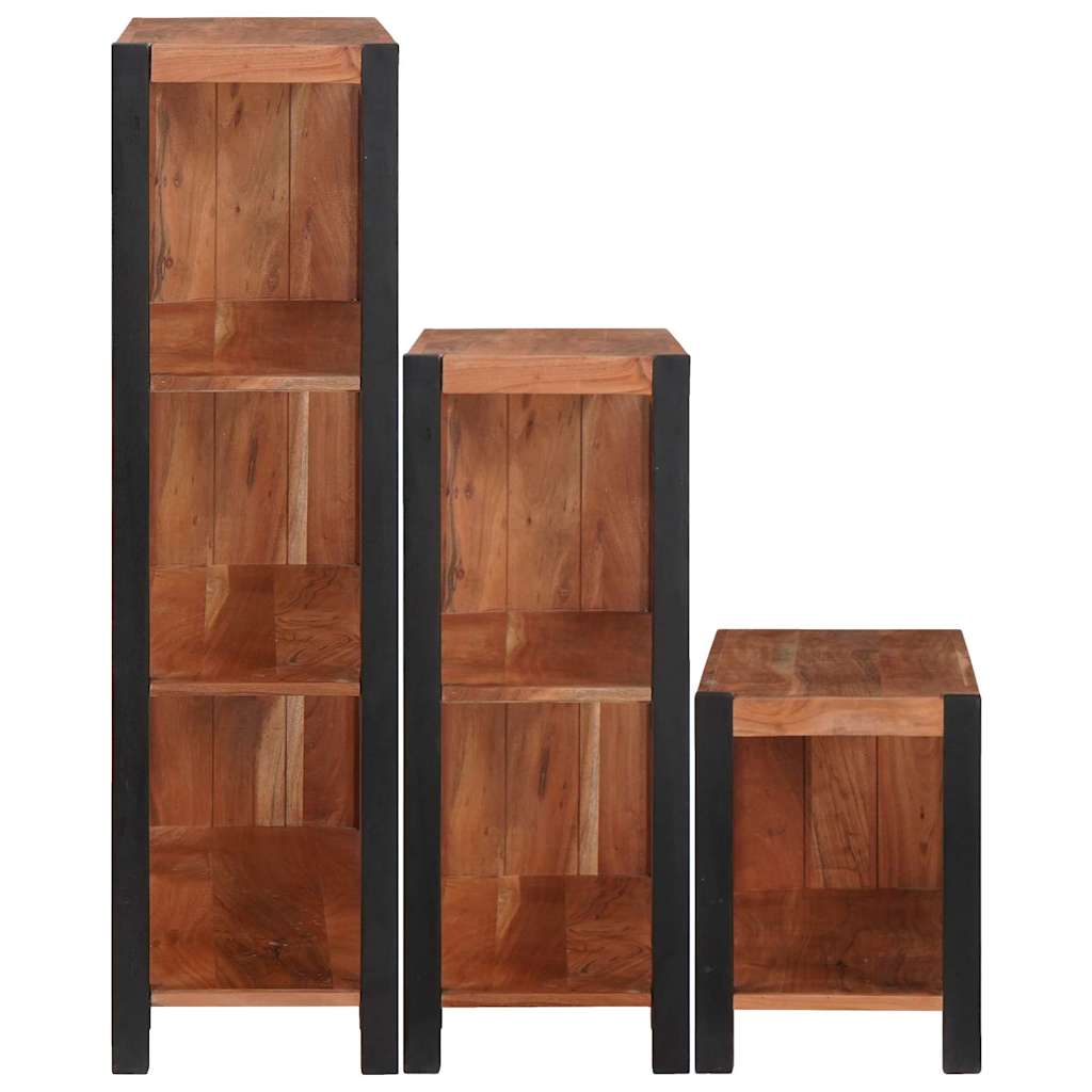 Boekenkast 3 pcs Bruin 80 x 30 x 110 cm Massief Acaciahout is nu te koop bij PeponiXL, paradijselijk wonen!