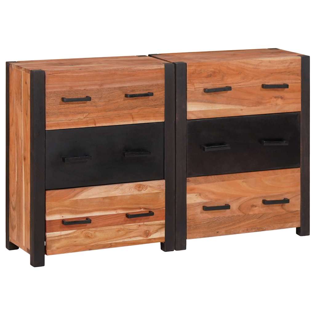 Dressoir 3 pcs Bruin 110 x 30 x 75 cm Massief Acaciahout is nu te koop bij PeponiXL, paradijselijk wonen!