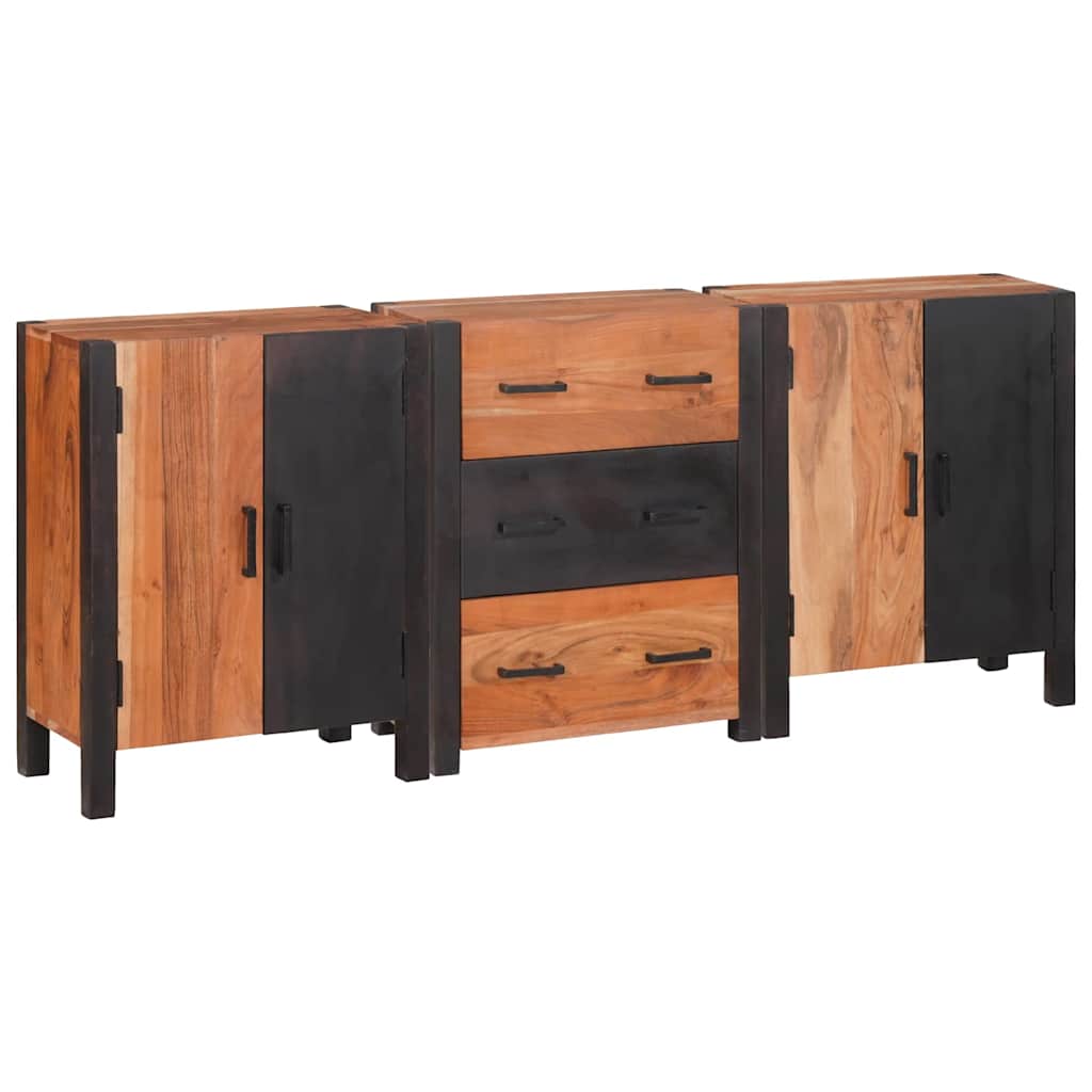 Dressoir 3 pcs Bruin 55 x 30 x 75 cm Massief Acaciahout is nu te koop bij PeponiXL, paradijselijk wonen!