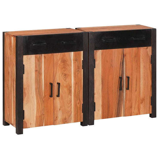Dressoir 2 pcs Bruin 110 x 30 x 75 cm Massief Acaciahout is nu te koop bij PeponiXL, paradijselijk wonen!