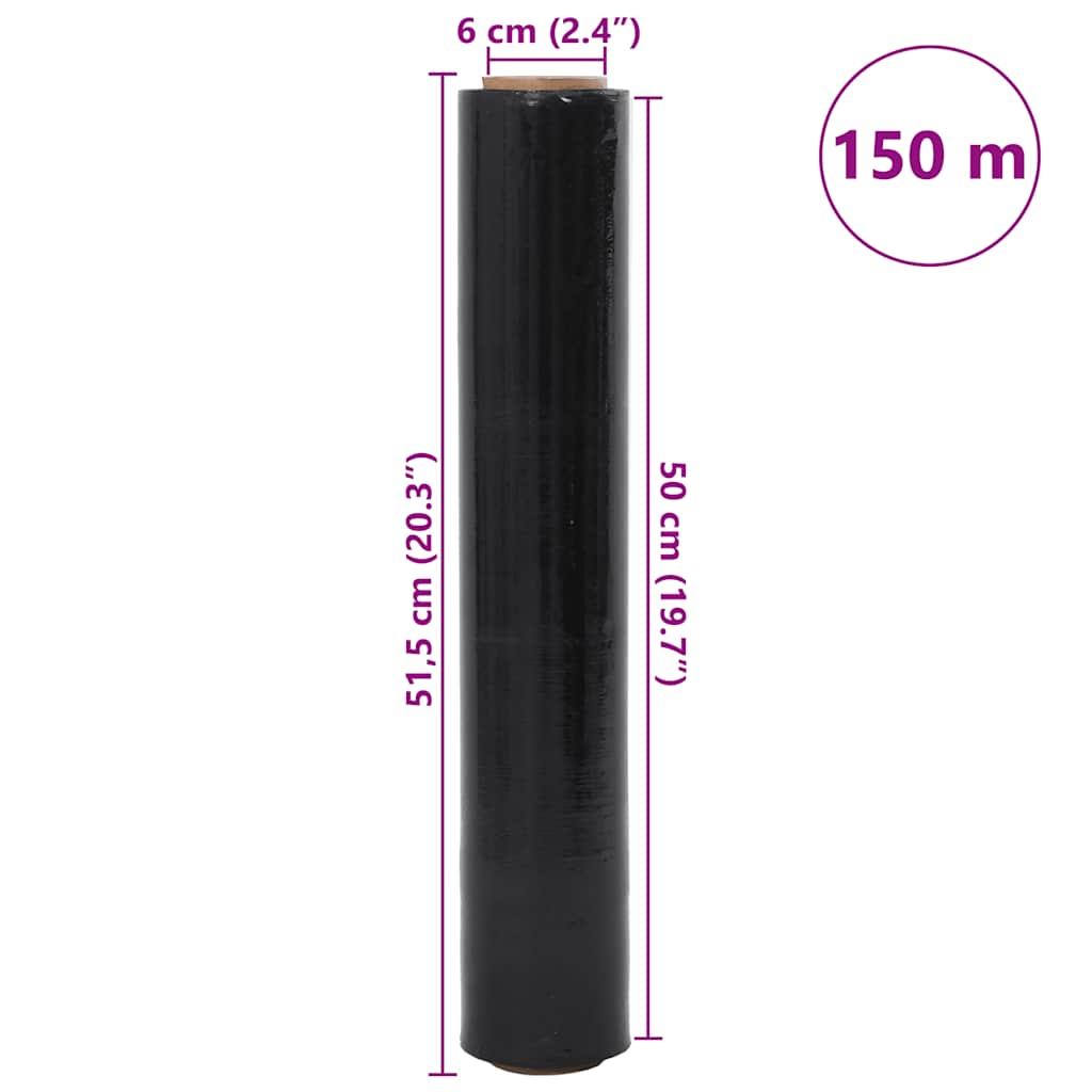 Stretchfilm 2 st 17 μm 50 cm x 150 m zwart is nu te koop bij PeponiXL, paradijselijk wonen!