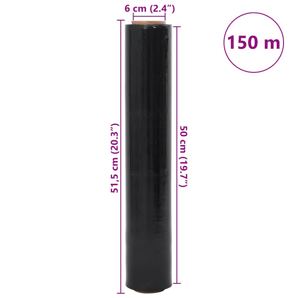Stretchfilm 2 st 30 μm 50 cm x 150 m zwart is nu te koop bij PeponiXL, paradijselijk wonen!