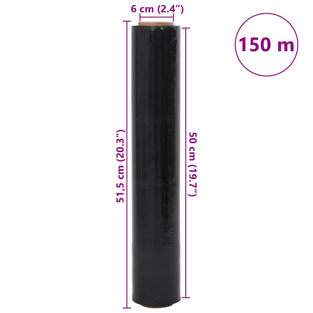 Stretchfilm 6 st 30 μm 50 cm x 150 m zwart is nu te koop bij PeponiXL, paradijselijk wonen!