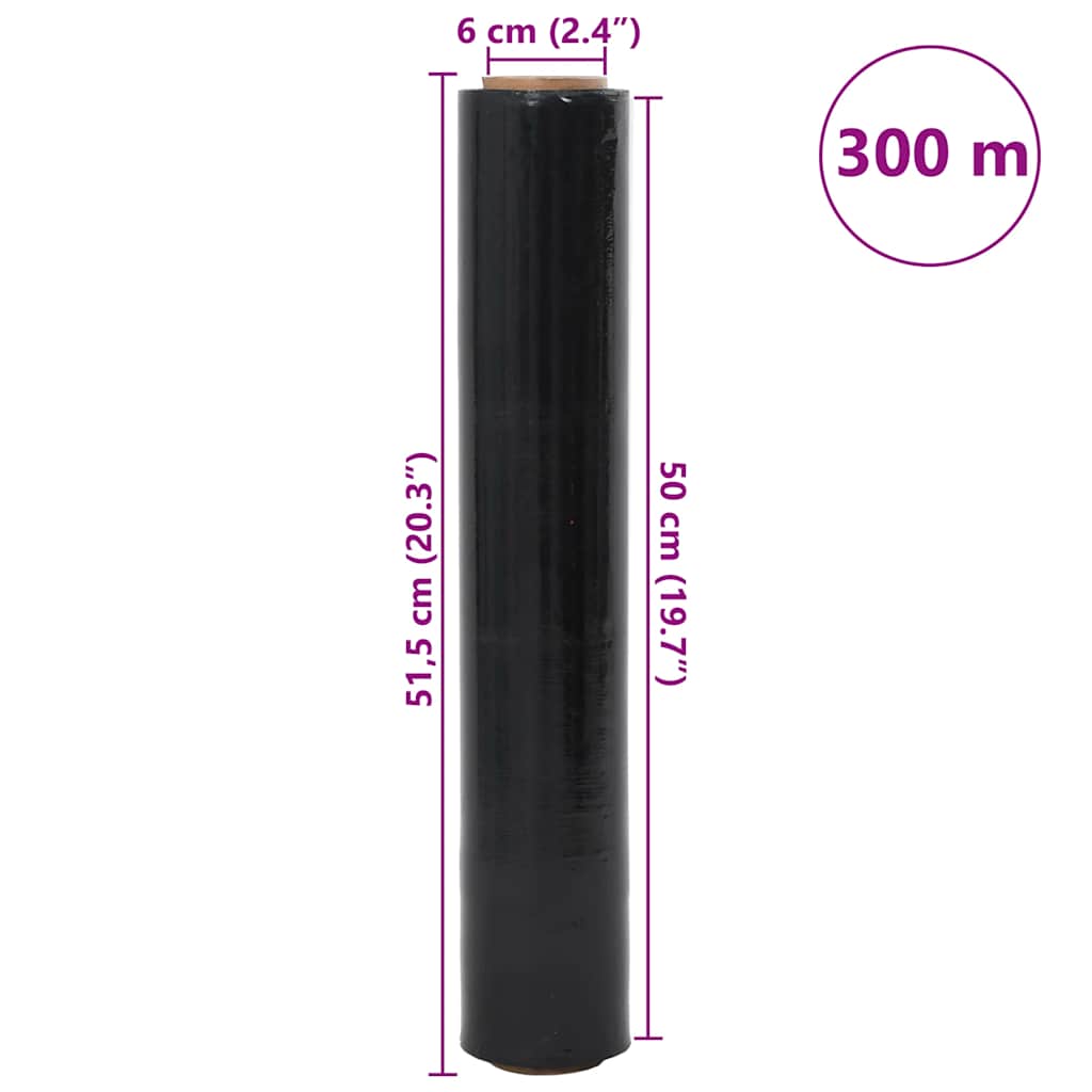 Stretchfilm 6 st 30 μm 50 cm x 300 m zwart is nu te koop bij PeponiXL, paradijselijk wonen!