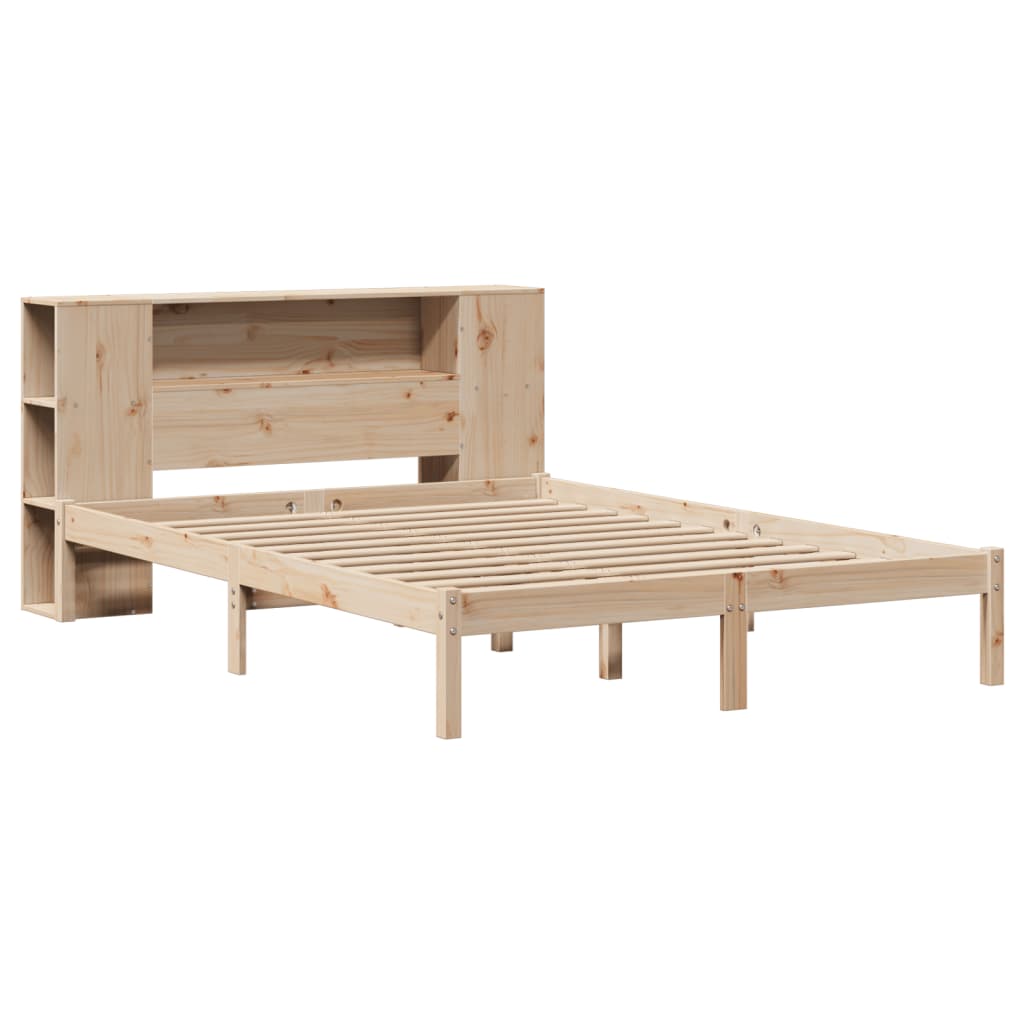 Bed met boekenkast zonder matras massief grenenhout 135x190 cm is nu te koop bij PeponiXL, paradijselijk wonen!