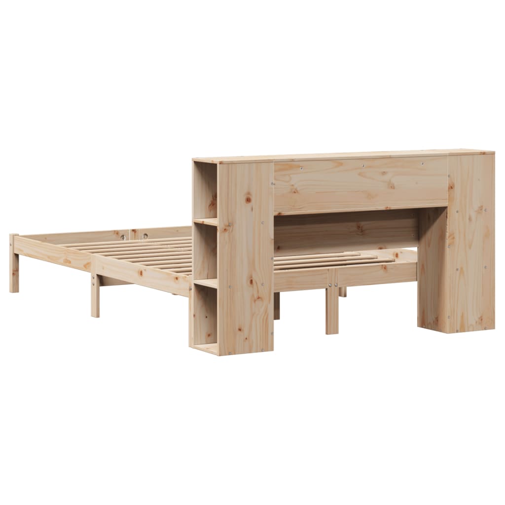 Bed met boekenkast zonder matras massief grenenhout 135x190 cm is nu te koop bij PeponiXL, paradijselijk wonen!