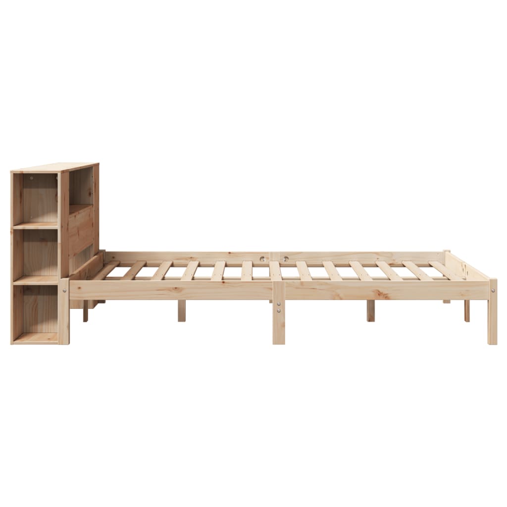 Bed met boekenkast zonder matras massief grenenhout 140x190 cm is nu te koop bij PeponiXL, paradijselijk wonen!