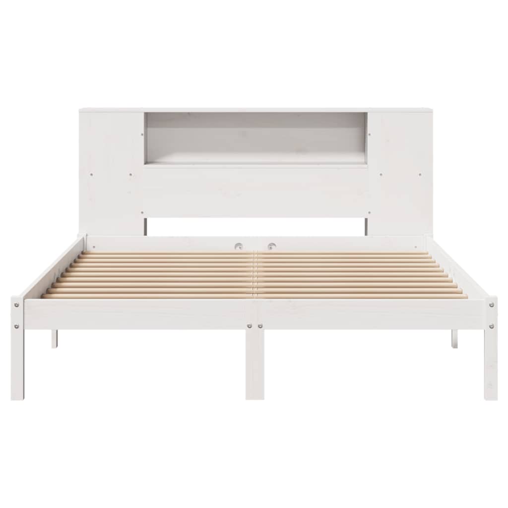 Bed met boekenkast zonder matras grenenhout wit 140x200 cm is nu te koop bij PeponiXL, paradijselijk wonen!
