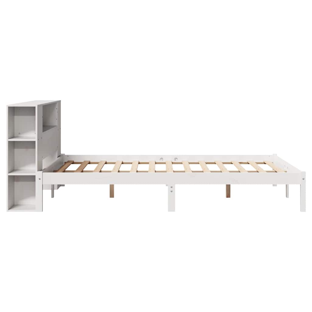 Bed met boekenkast zonder matras grenenhout wit 140x200 cm is nu te koop bij PeponiXL, paradijselijk wonen!