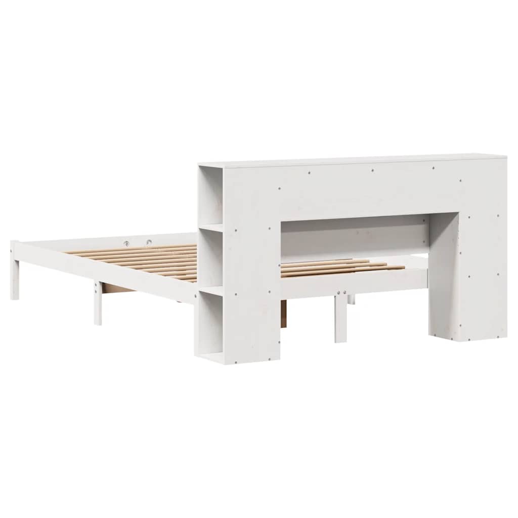 Bed met boekenkast zonder matras grenenhout wit 140x200 cm is nu te koop bij PeponiXL, paradijselijk wonen!