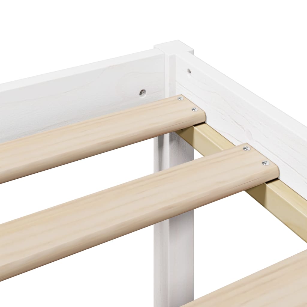 Bed met boekenkast zonder matras grenenhout wit 160x200 cm is nu te koop bij PeponiXL, paradijselijk wonen!