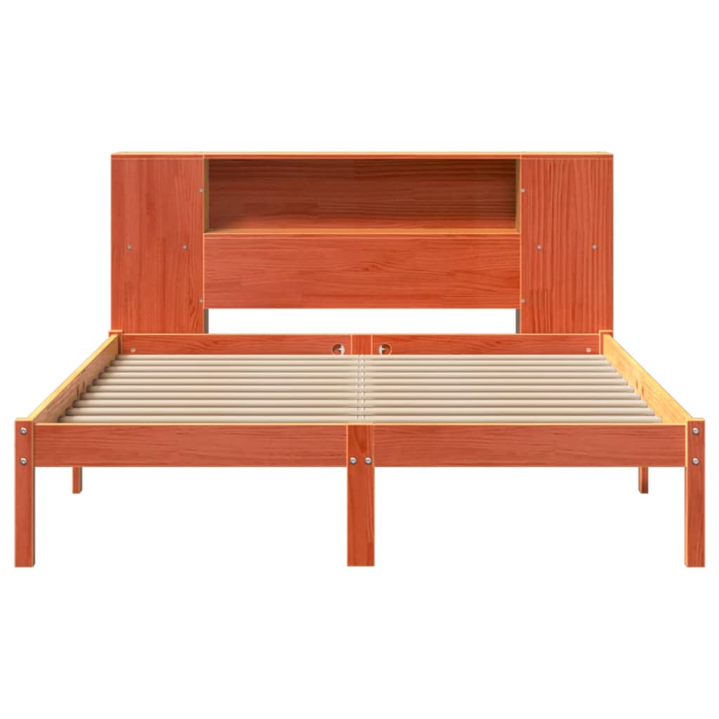 Bed met boekenkast zonder matras grenenhout wasbruin 140x190 cm is nu te koop bij PeponiXL, paradijselijk wonen!