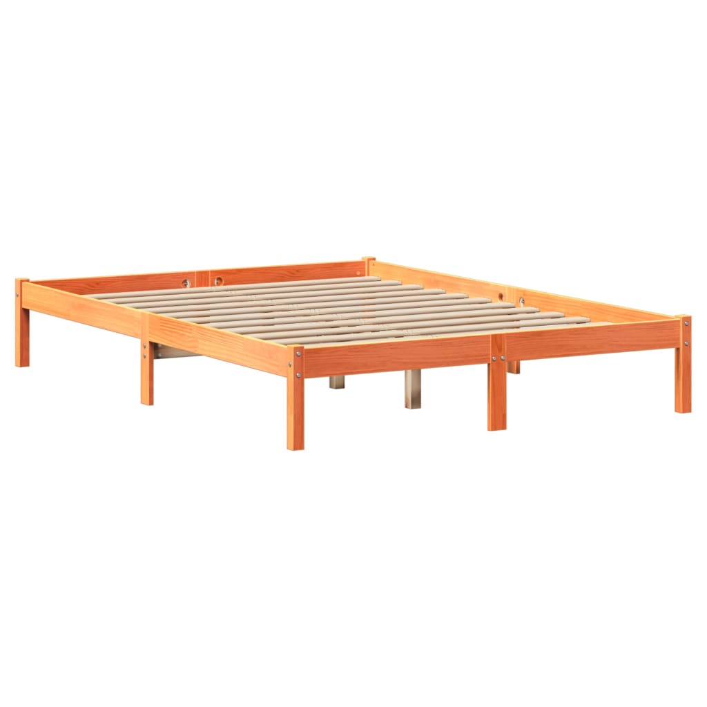 Bed met boekenkast zonder matras grenenhout wasbruin 140x200 cm is nu te koop bij PeponiXL, paradijselijk wonen!
