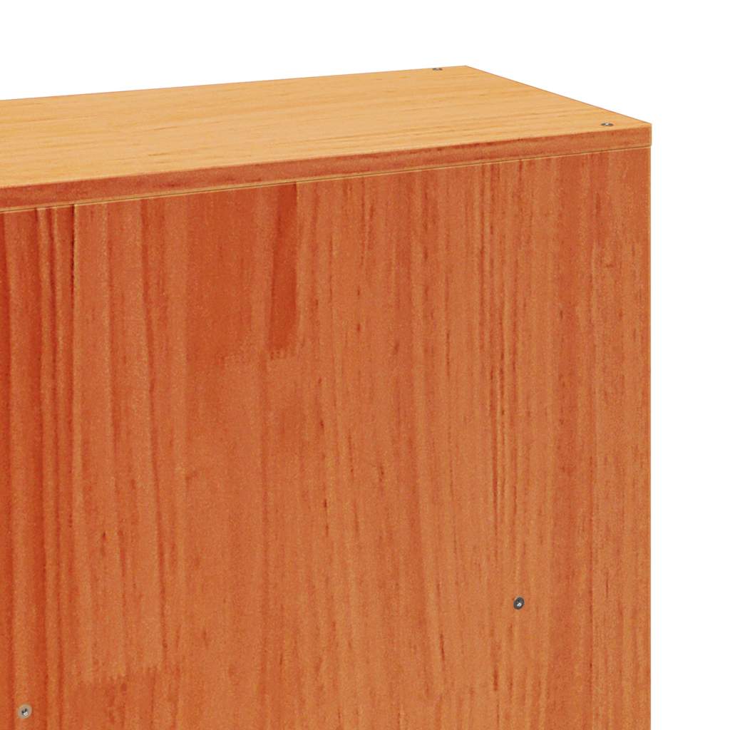 Bed met boekenkast zonder matras grenenhout wasbruin 180x200 cm