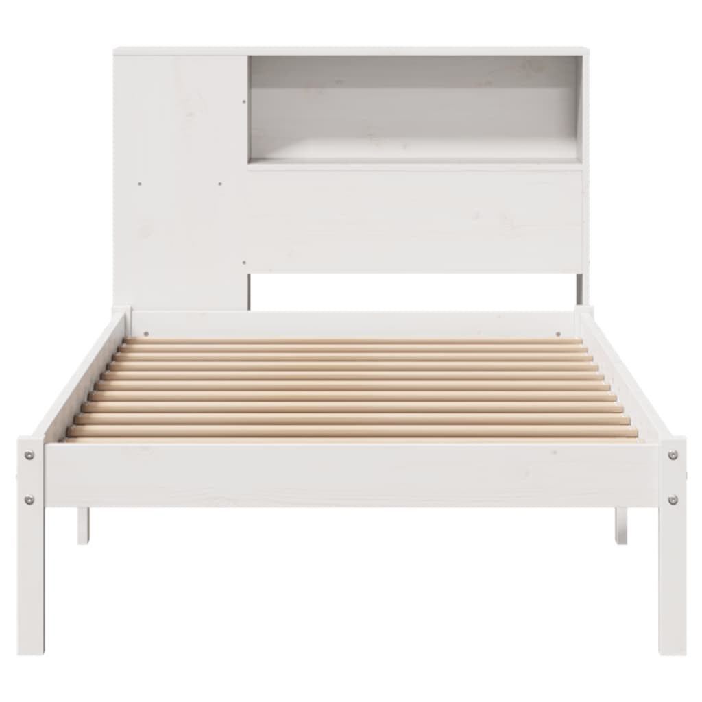 Bed met boekenkast zonder matras grenenhout wit 75x190 cm is nu te koop bij PeponiXL, paradijselijk wonen!