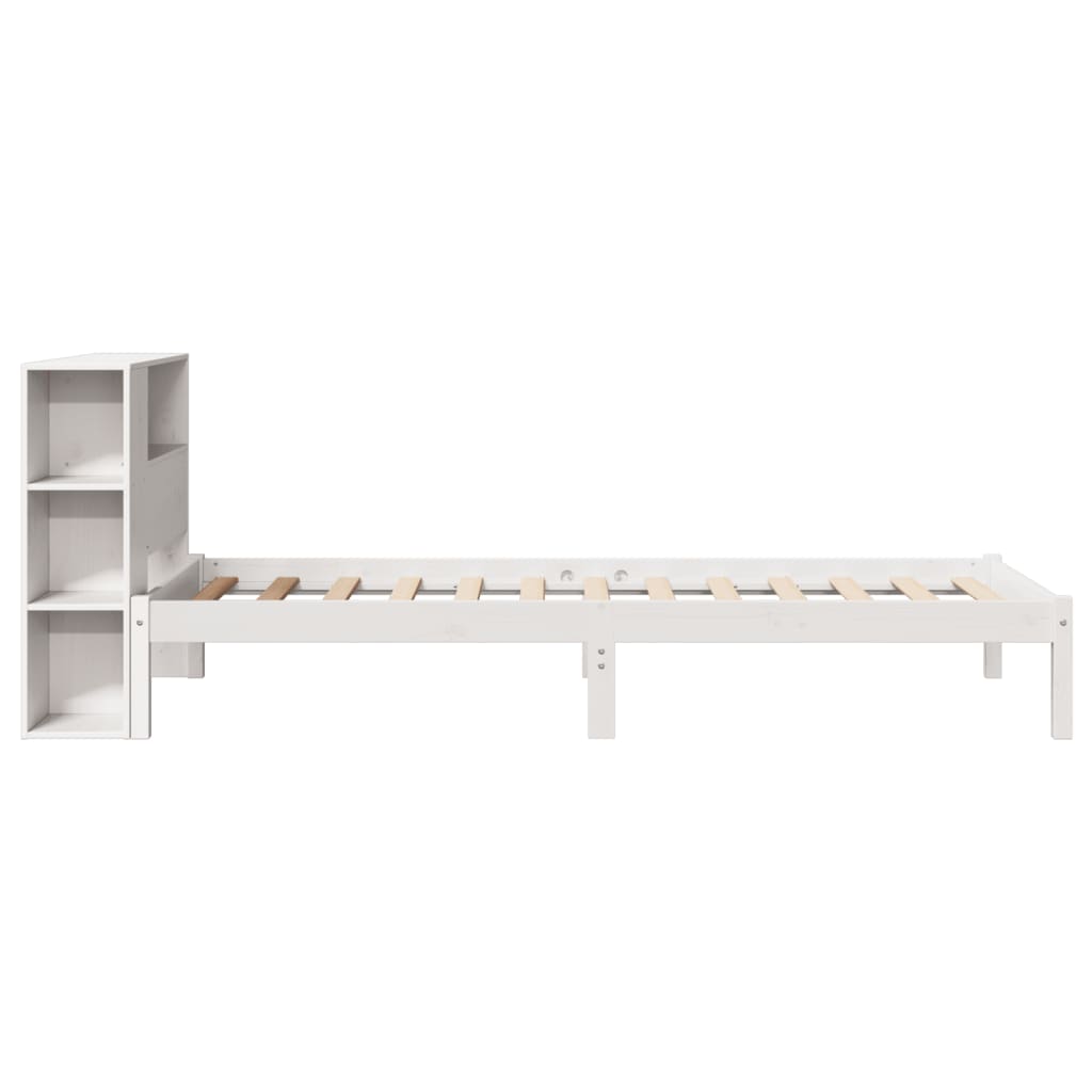 Bed met boekenkast zonder matras grenenhout wit 75x190 cm is nu te koop bij PeponiXL, paradijselijk wonen!