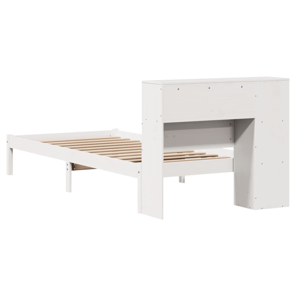 Bed met boekenkast zonder matras grenenhout wit 75x190 cm is nu te koop bij PeponiXL, paradijselijk wonen!