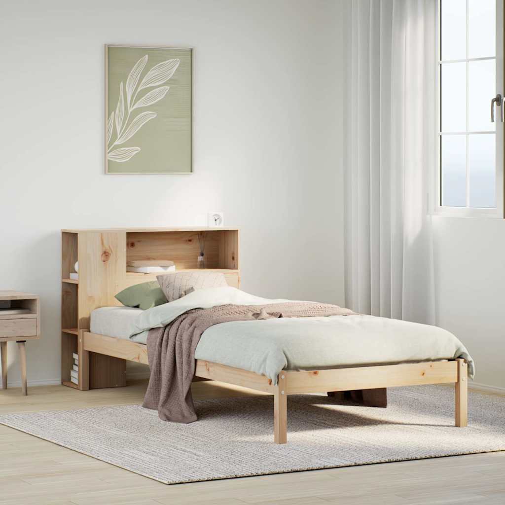 Bed met boekenkast zonder matras massief grenenhout 100x200 cm is nu te koop bij PeponiXL, paradijselijk wonen!