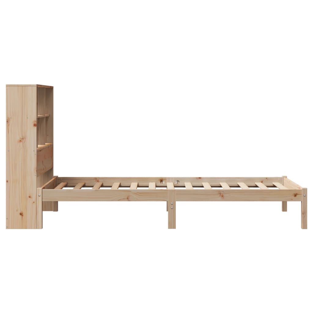 Bed met boekenkast zonder matras massief grenenhout 90x200 cm