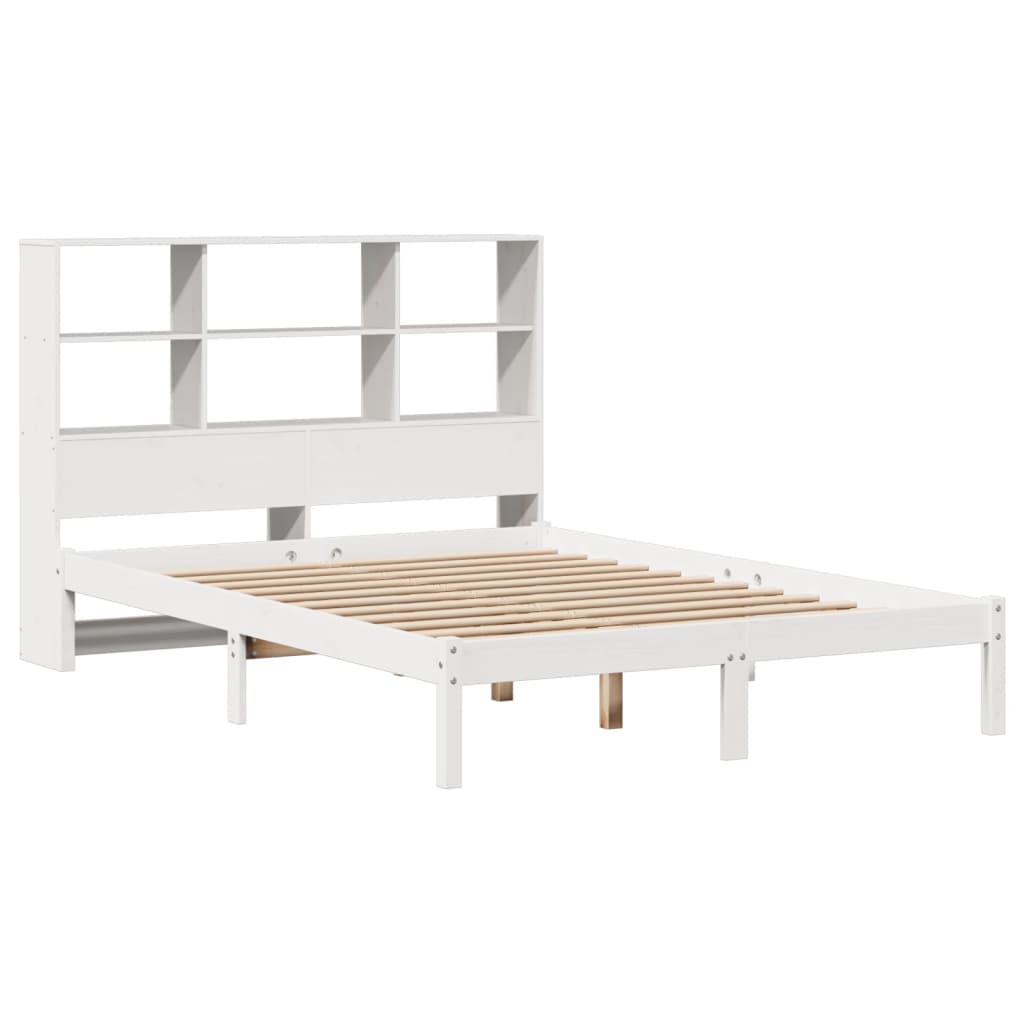 Bed met boekenkast zonder matras grenenhout wit 140x200 cm is nu te koop bij PeponiXL, paradijselijk wonen!