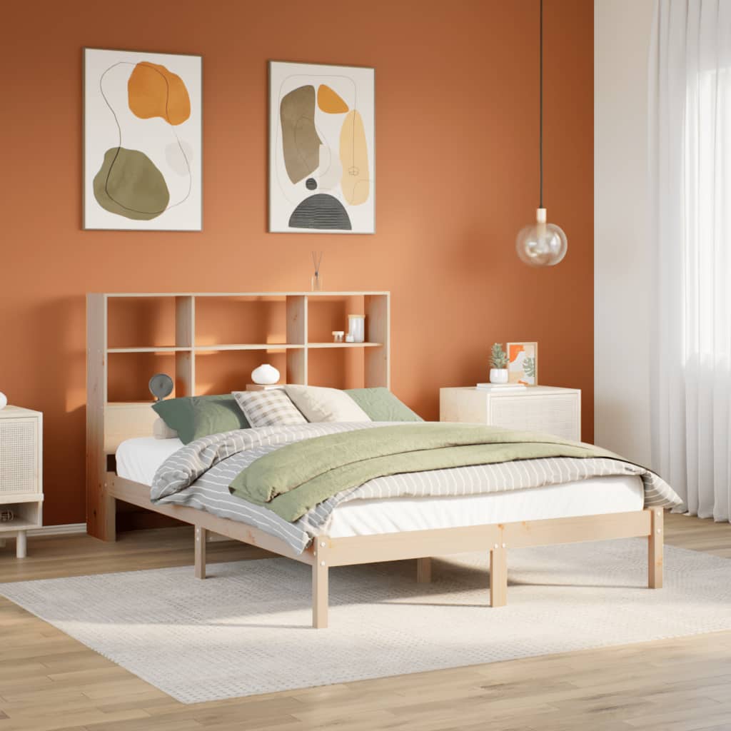 Bed met boekenkast zonder matras massief grenenhout 150x200 cm is nu te koop bij PeponiXL, paradijselijk wonen!