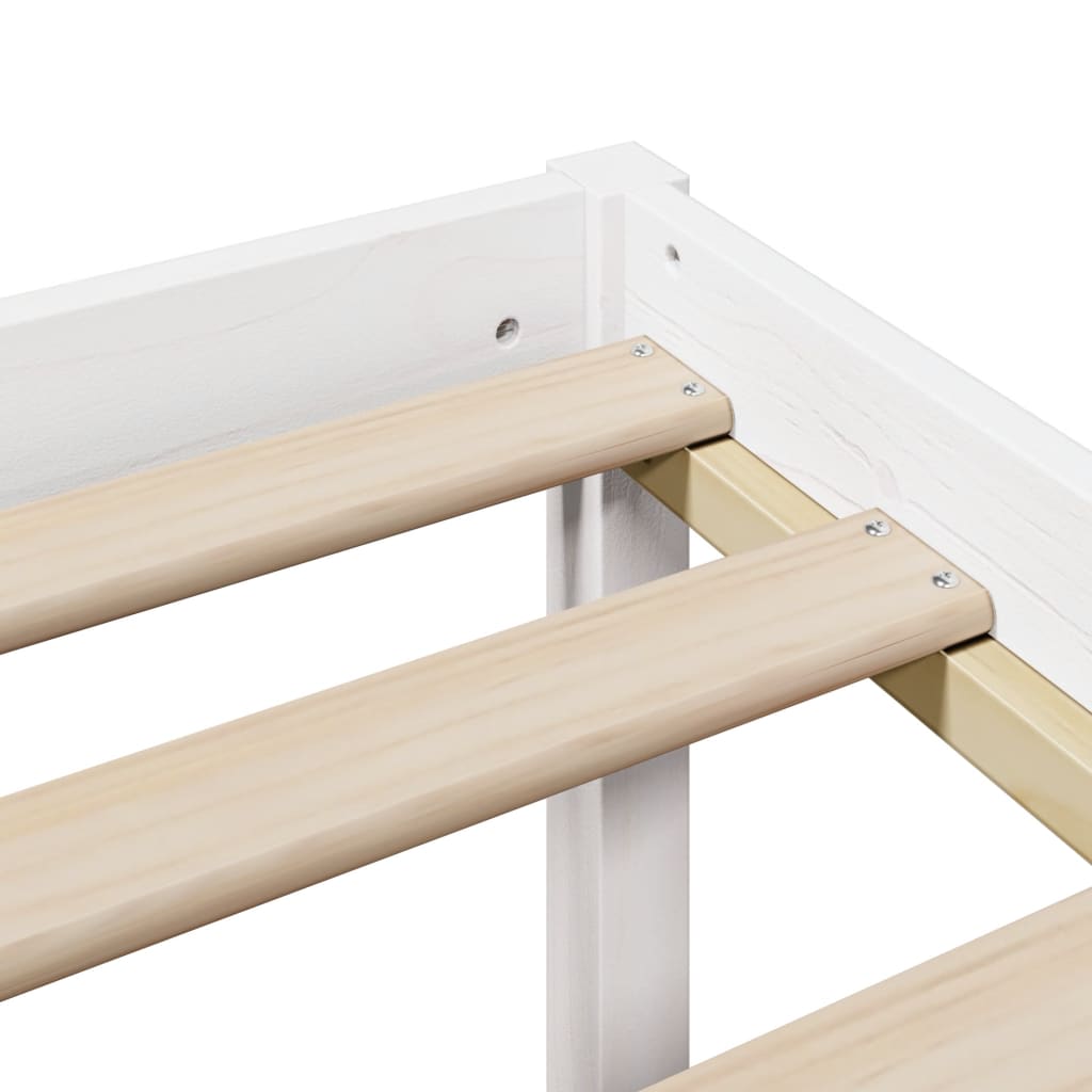 Bed met boekenkast zonder matras grenenhout wit 160x200 cm is nu te koop bij PeponiXL, paradijselijk wonen!