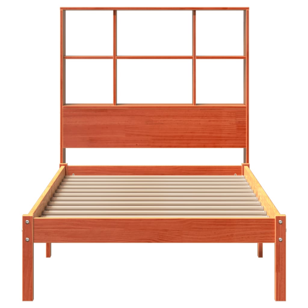 Bed met boekenkast zonder matras grenenhout wasbruin 100x200 cm is nu te koop bij PeponiXL, paradijselijk wonen!