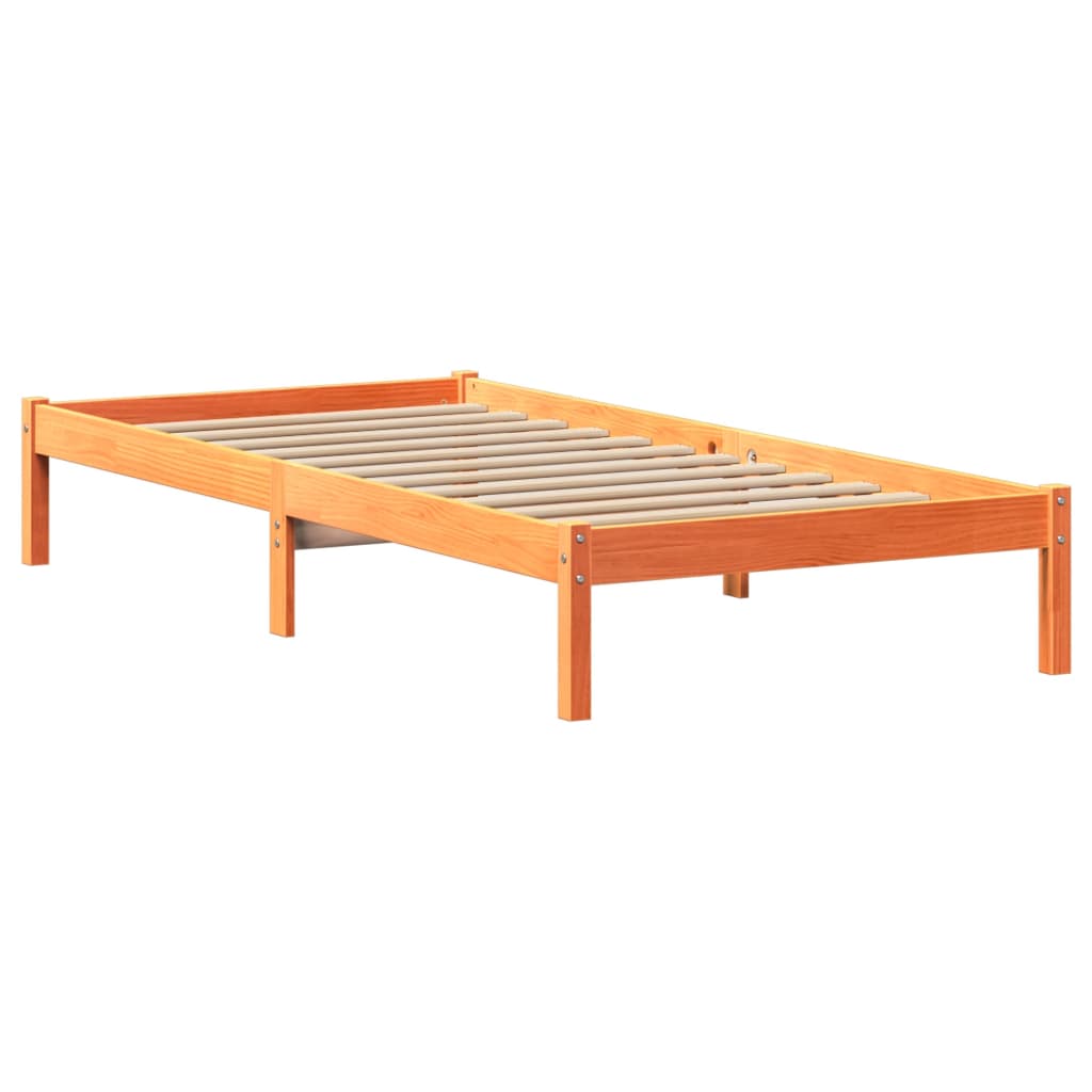 Bed met boekenkast zonder matras grenenhout wasbruin 100x200 cm is nu te koop bij PeponiXL, paradijselijk wonen!