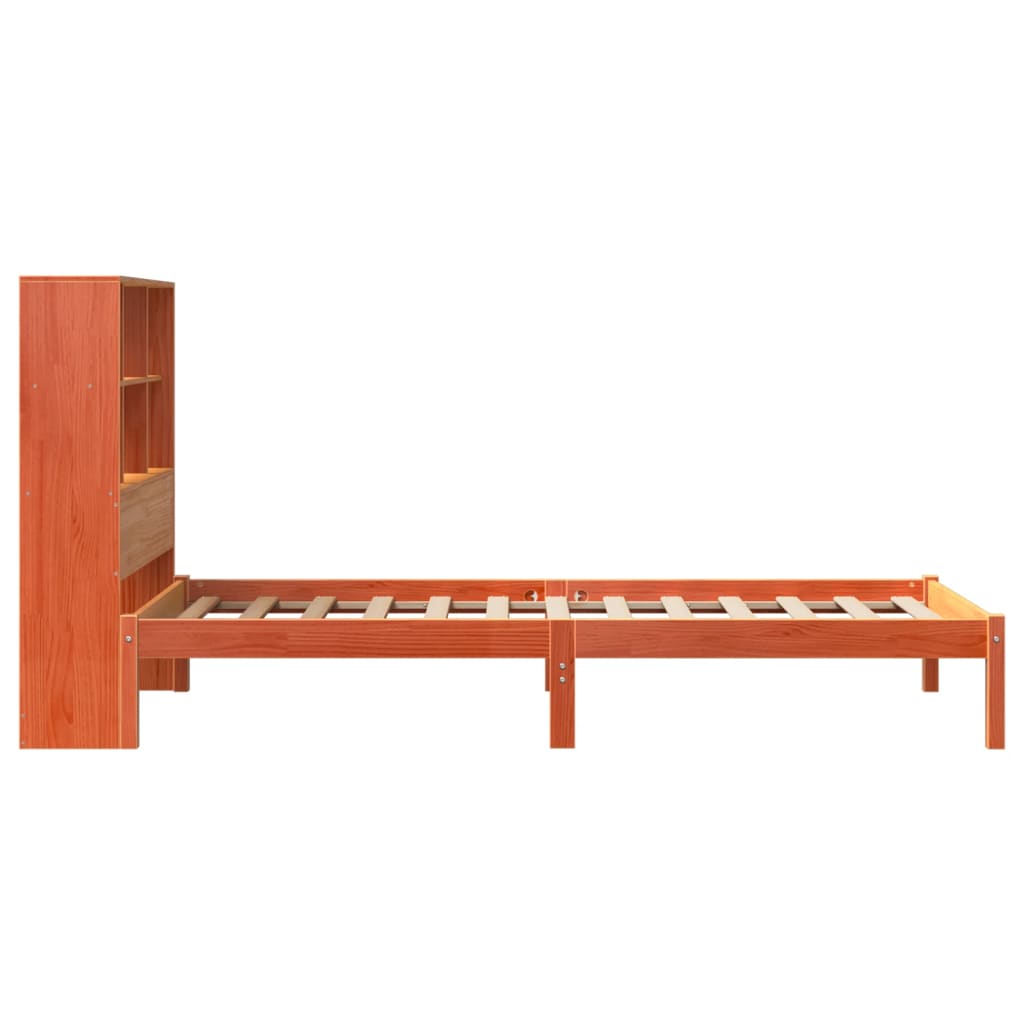 Bed met boekenkast zonder matras grenenhout wasbruin 100x200 cm is nu te koop bij PeponiXL, paradijselijk wonen!