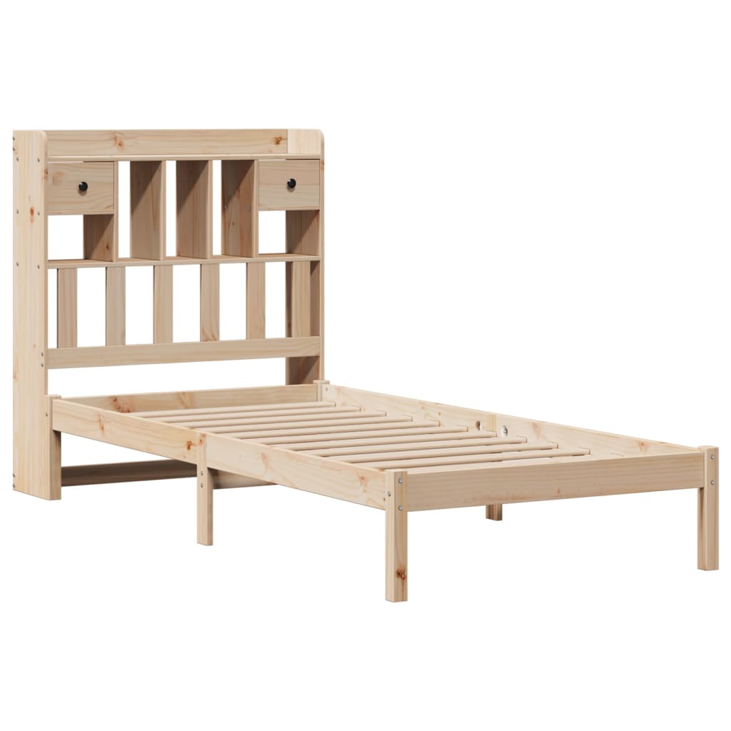 Bed met boekenkast zonder matras massief grenenhout 75x190 cm is nu te koop bij PeponiXL, paradijselijk wonen!