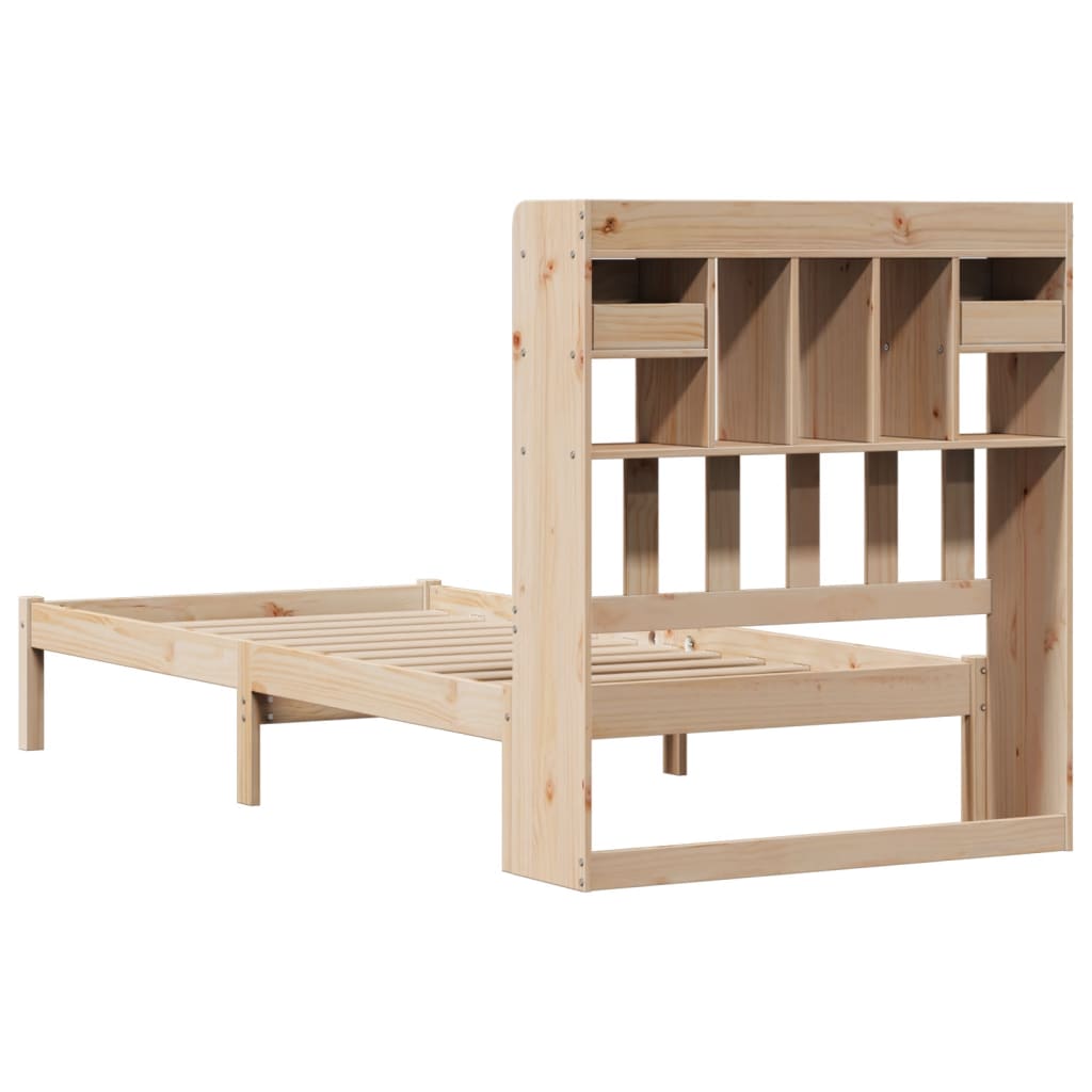 Bed met boekenkast zonder matras massief grenenhout 75x190 cm is nu te koop bij PeponiXL, paradijselijk wonen!