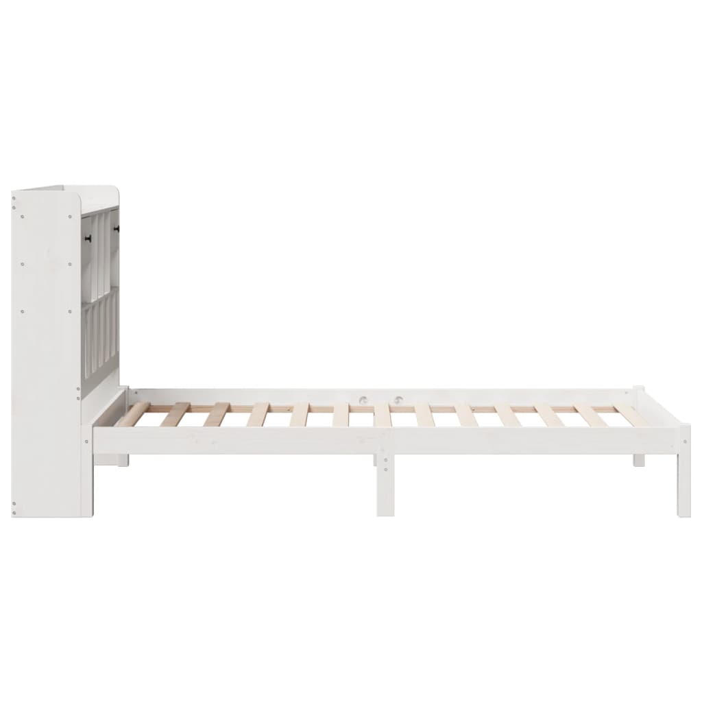 Bed met boekenkast zonder matras grenenhout wit 75x190 cm is nu te koop bij PeponiXL, paradijselijk wonen!