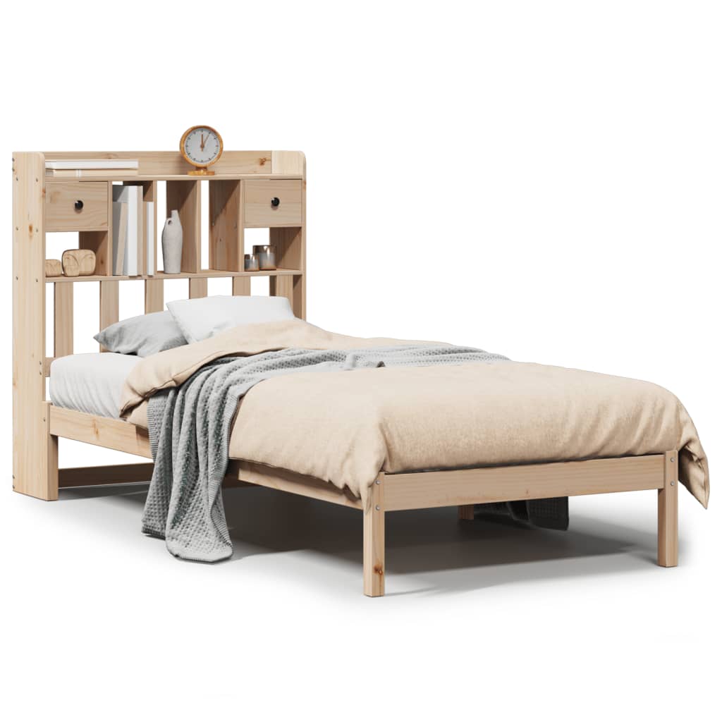 Bed met boekenkast zonder matras massief grenenhout 90x190 cm is nu te koop bij PeponiXL, paradijselijk wonen!