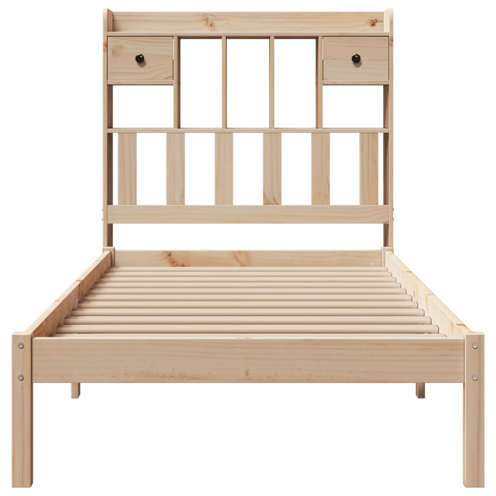 Bed met boekenkast zonder matras massief grenenhout 90x190 cm is nu te koop bij PeponiXL, paradijselijk wonen!