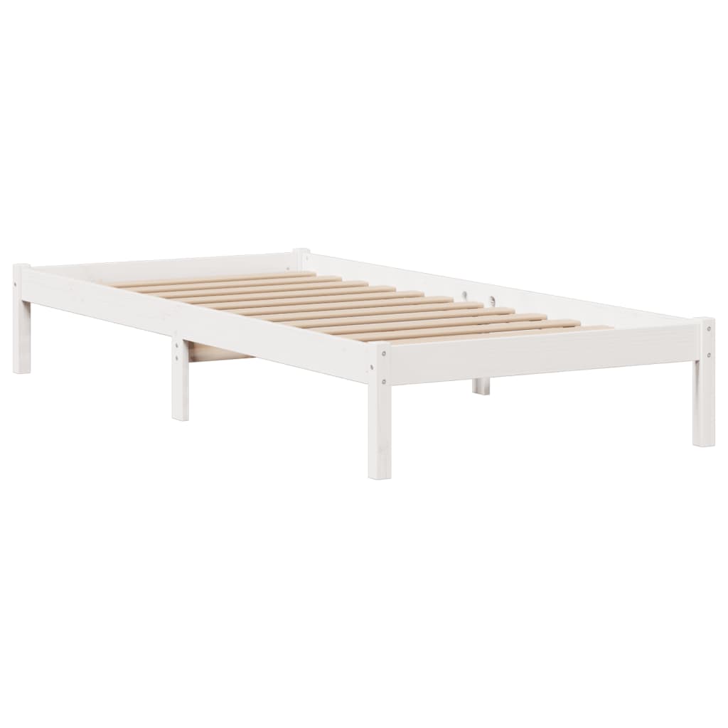 Bed met boekenkast zonder matras grenenhout wit 90x190 cm is nu te koop bij PeponiXL, paradijselijk wonen!