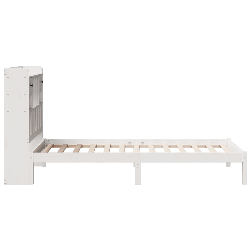 Bed met boekenkast zonder matras grenenhout wit 90x190 cm is nu te koop bij PeponiXL, paradijselijk wonen!
