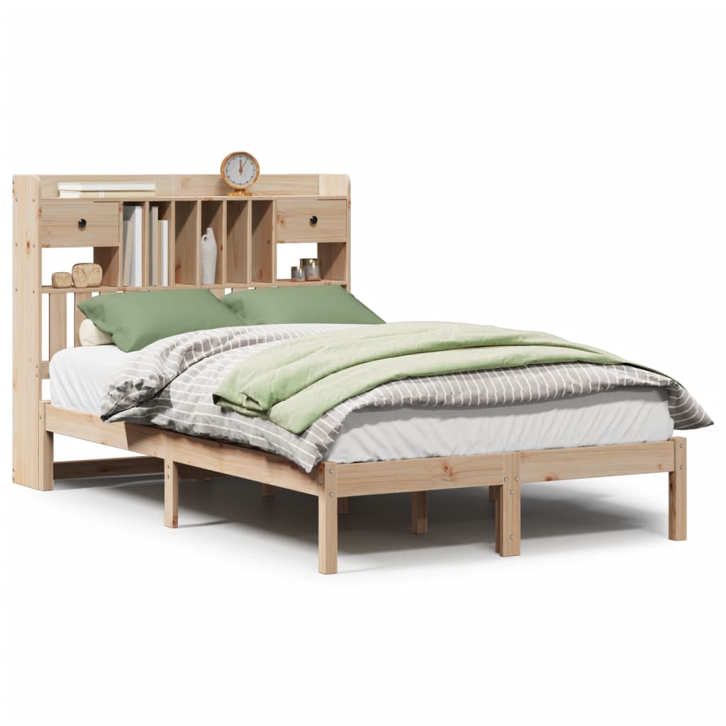 Bed met boekenkast zonder matras massief grenenhout 135x190 cm is nu te koop bij PeponiXL, paradijselijk wonen!